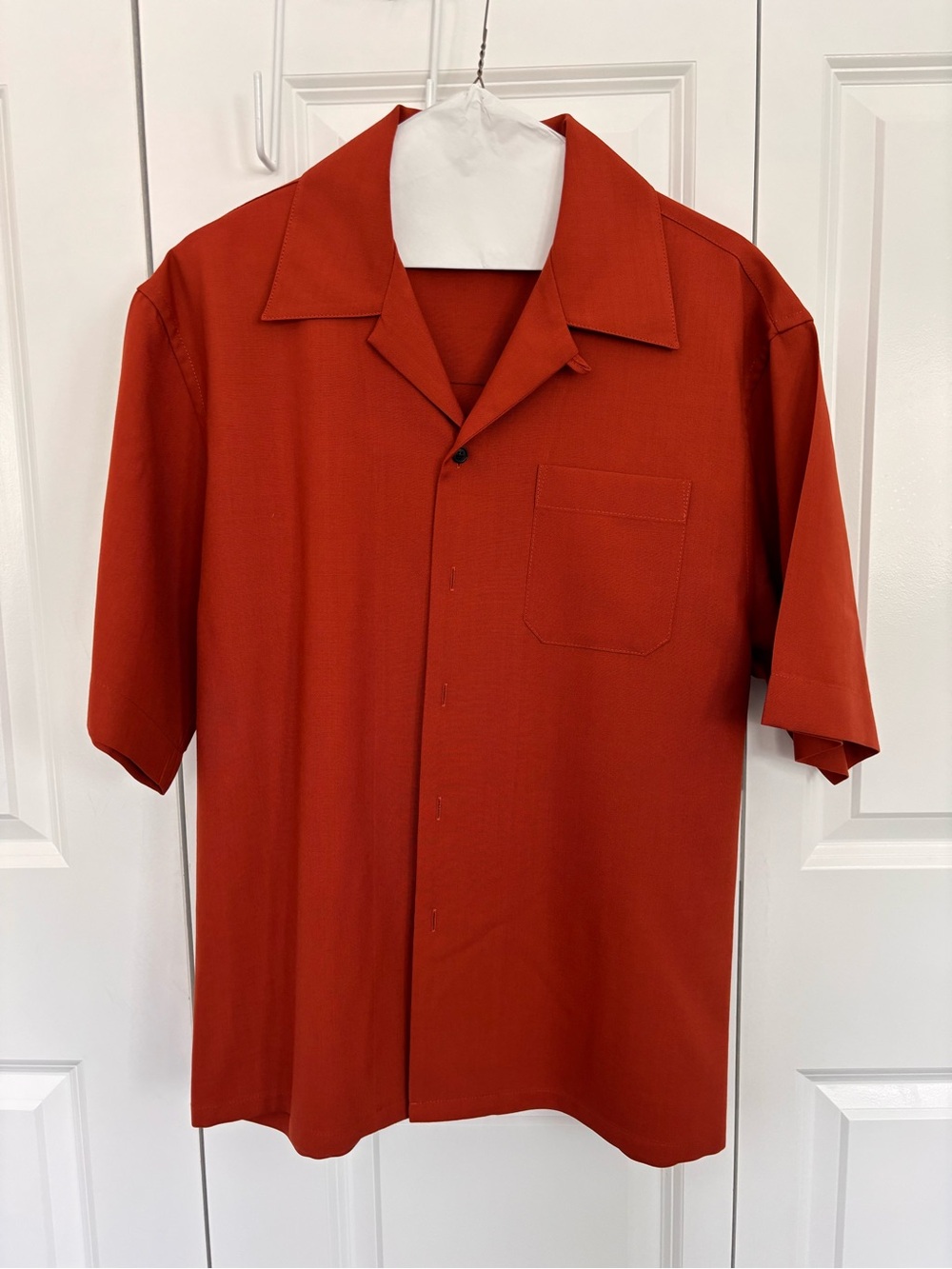Marni Men's Short-Sleeve Button-Down Shirt in Deep Rust